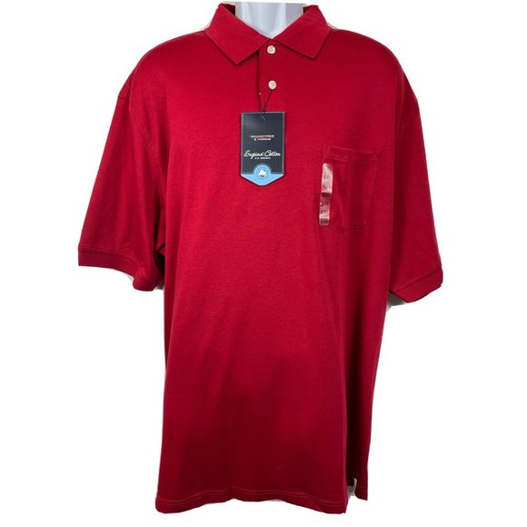 New Roundtree & Yorke Silky Collection Men's Red Short Slv Polo Shirt XXL- 2XB - Picture 3 of 7
